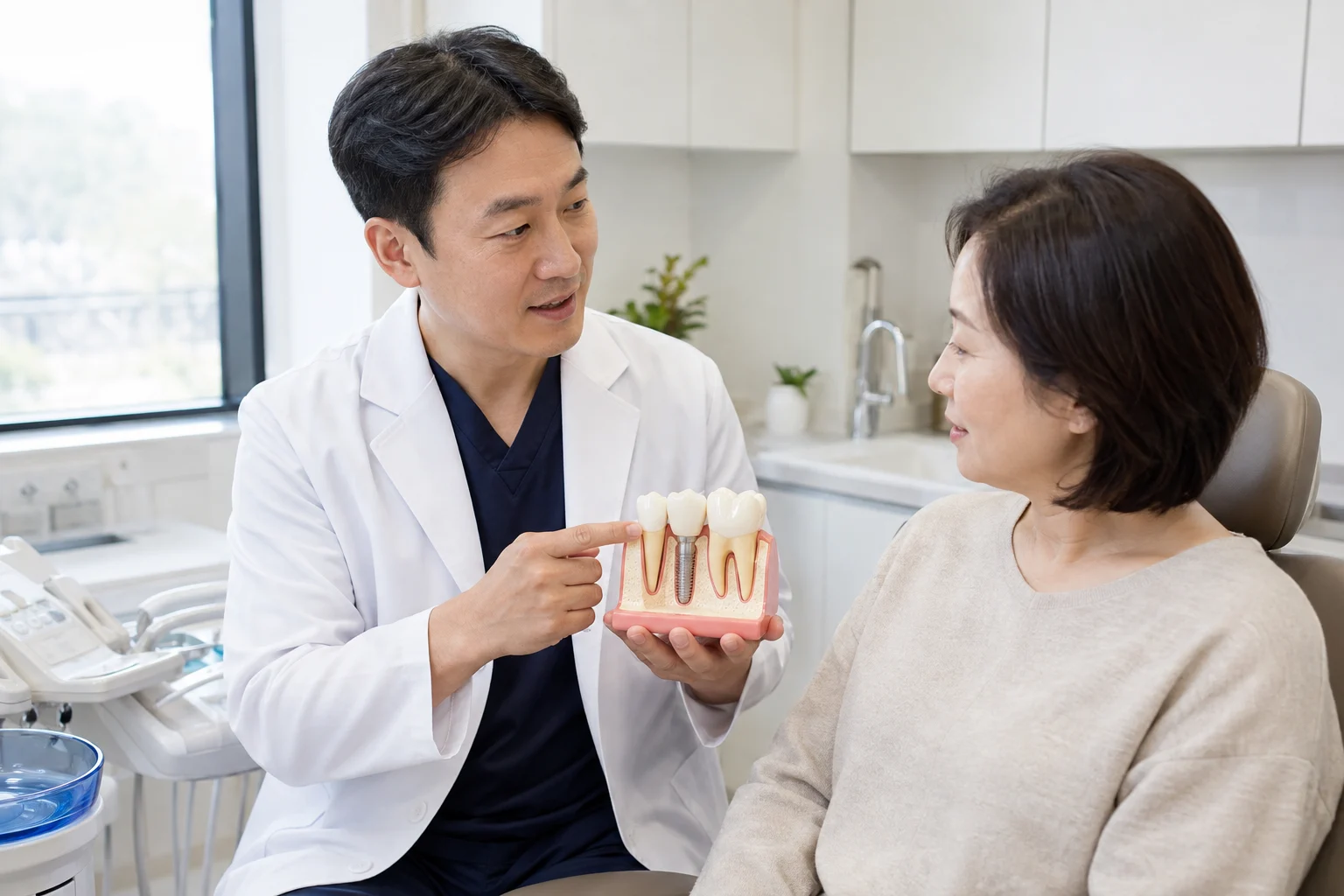어금니 브릿지 임플란트 비교
